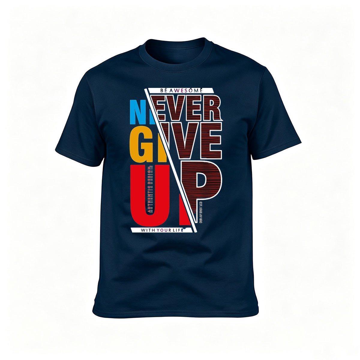Never Give Up Motivational T-Shirt Men's Women's Gift Workout Gym Wear - Image 6