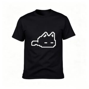 Pixel Cat Face Men's T-Shirt Gift for Gamers and Nerds