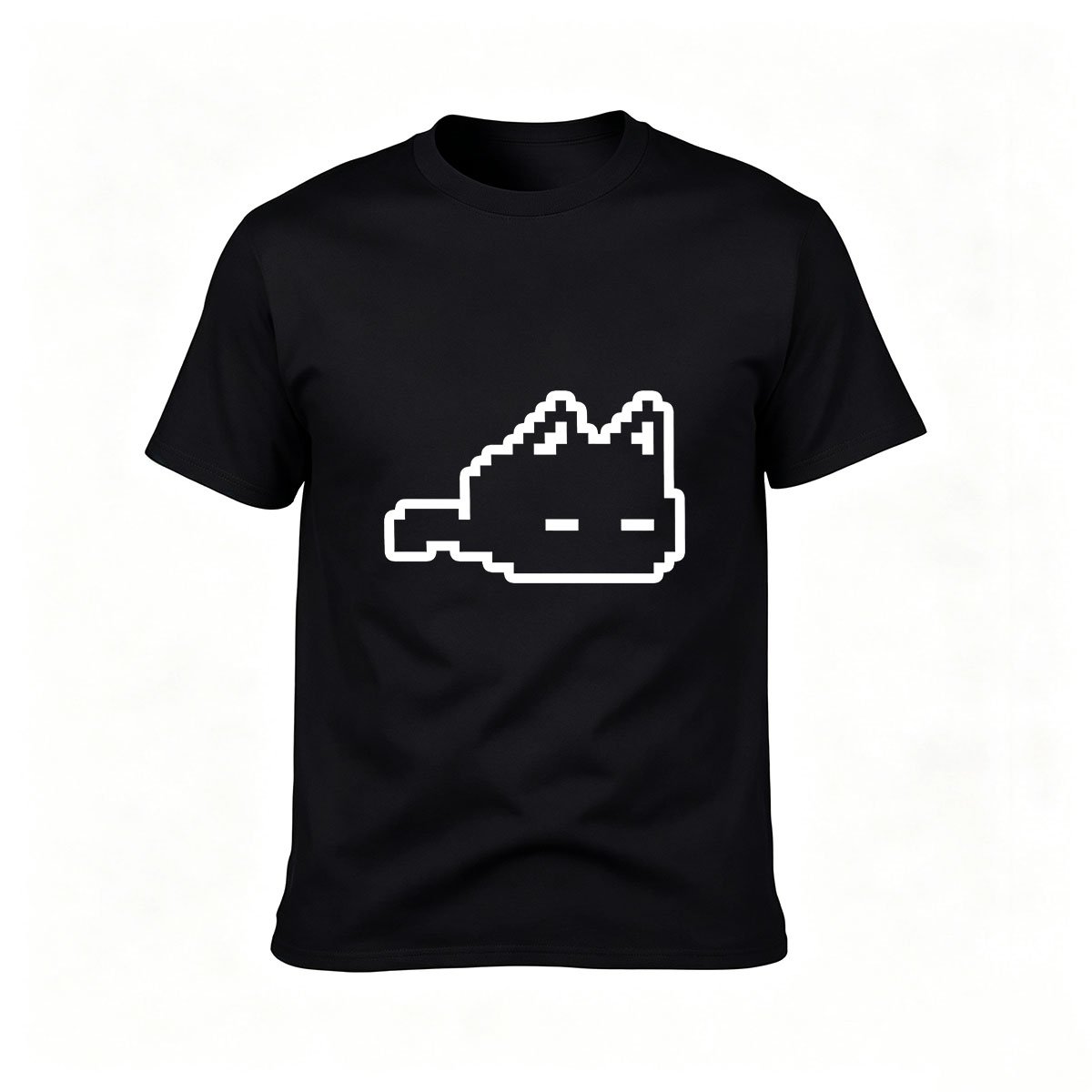 Pixel Cat Face Men's T-Shirt Gift for Gamers and Nerds