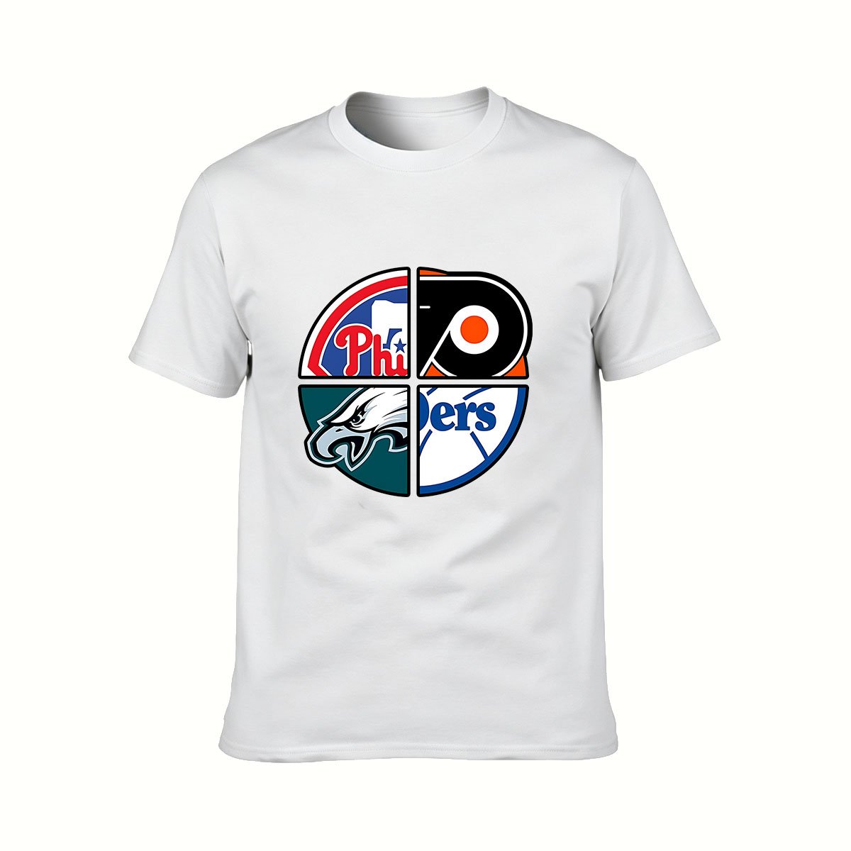 Philadelphia Sports Teams Logo Mashup Men's T-Shirt Gift for Fans - Image 2