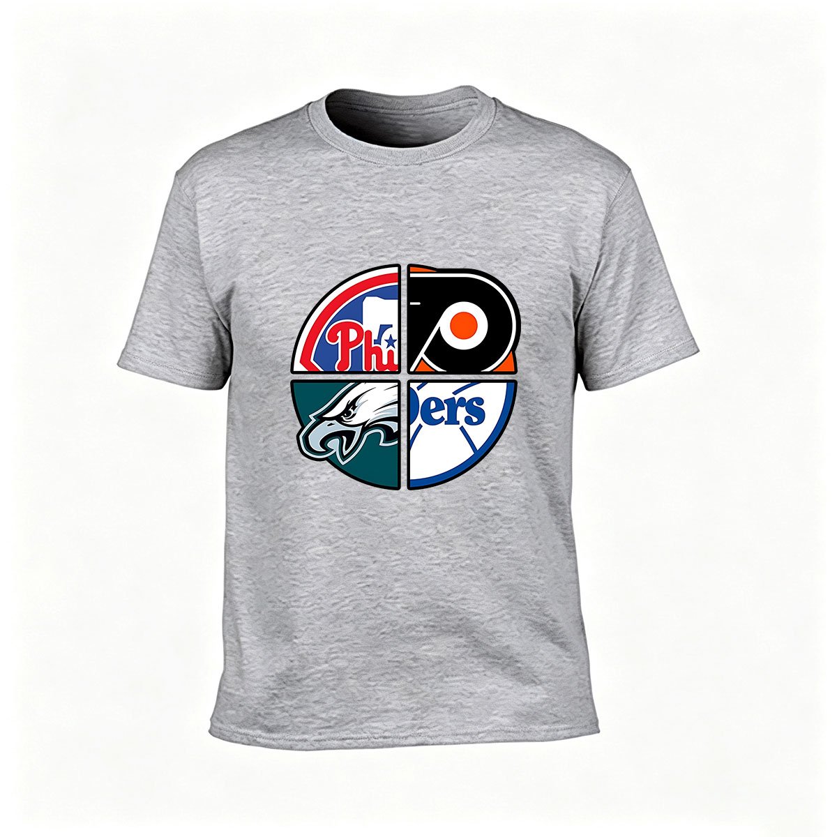 Philadelphia Sports Teams Logo Mashup Men's T-Shirt Gift for Fans - Image 3