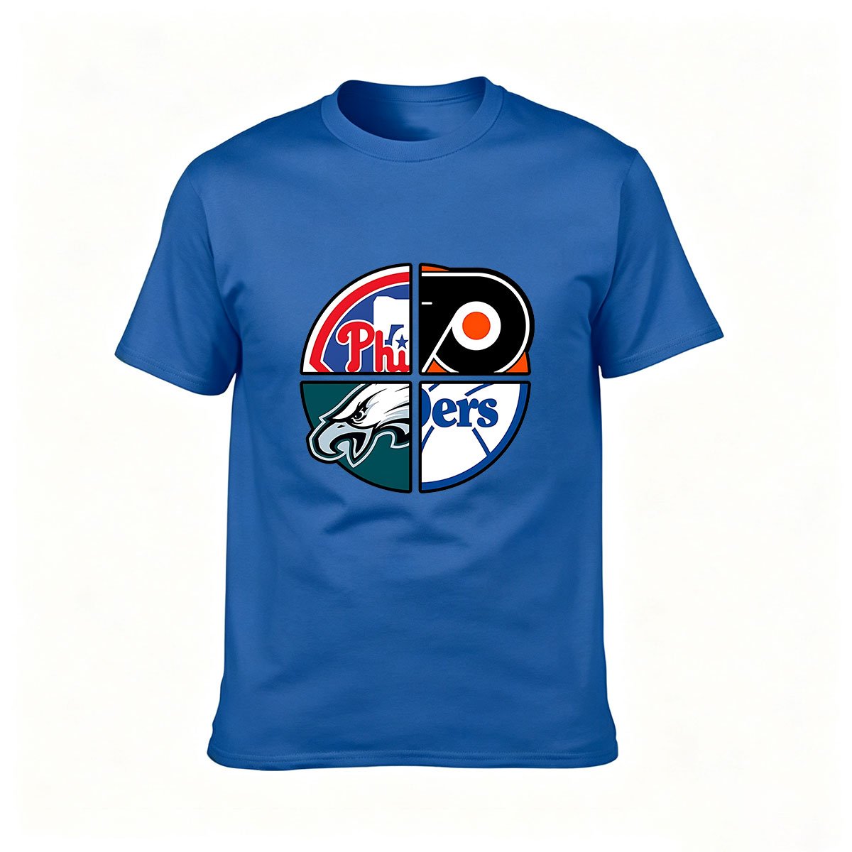 Philadelphia Sports Teams Logo Mashup Men's T-Shirt Gift for Fans - Image 4