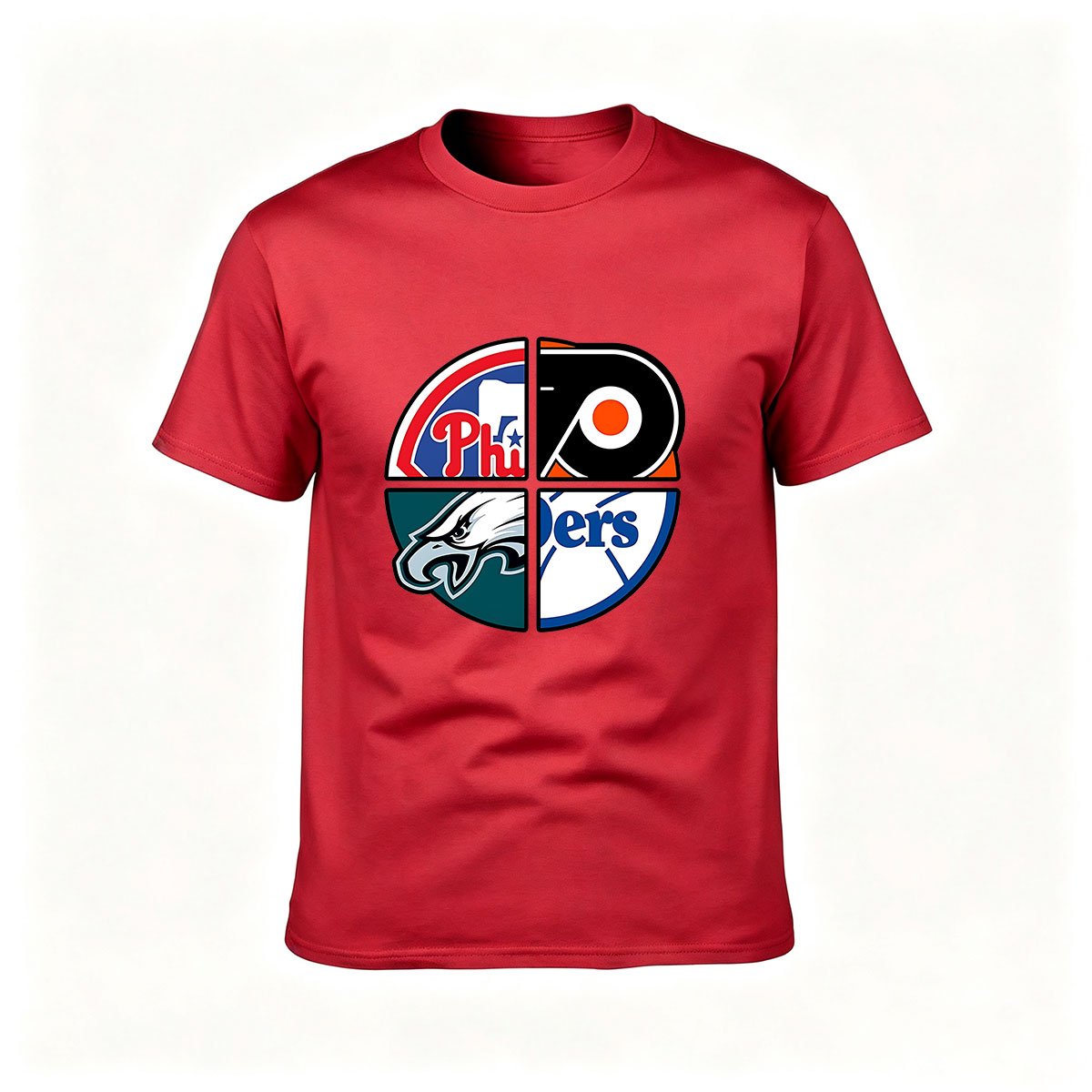 Philadelphia Sports Teams Logo Mashup Men's T-Shirt Gift for Fans - Image 5