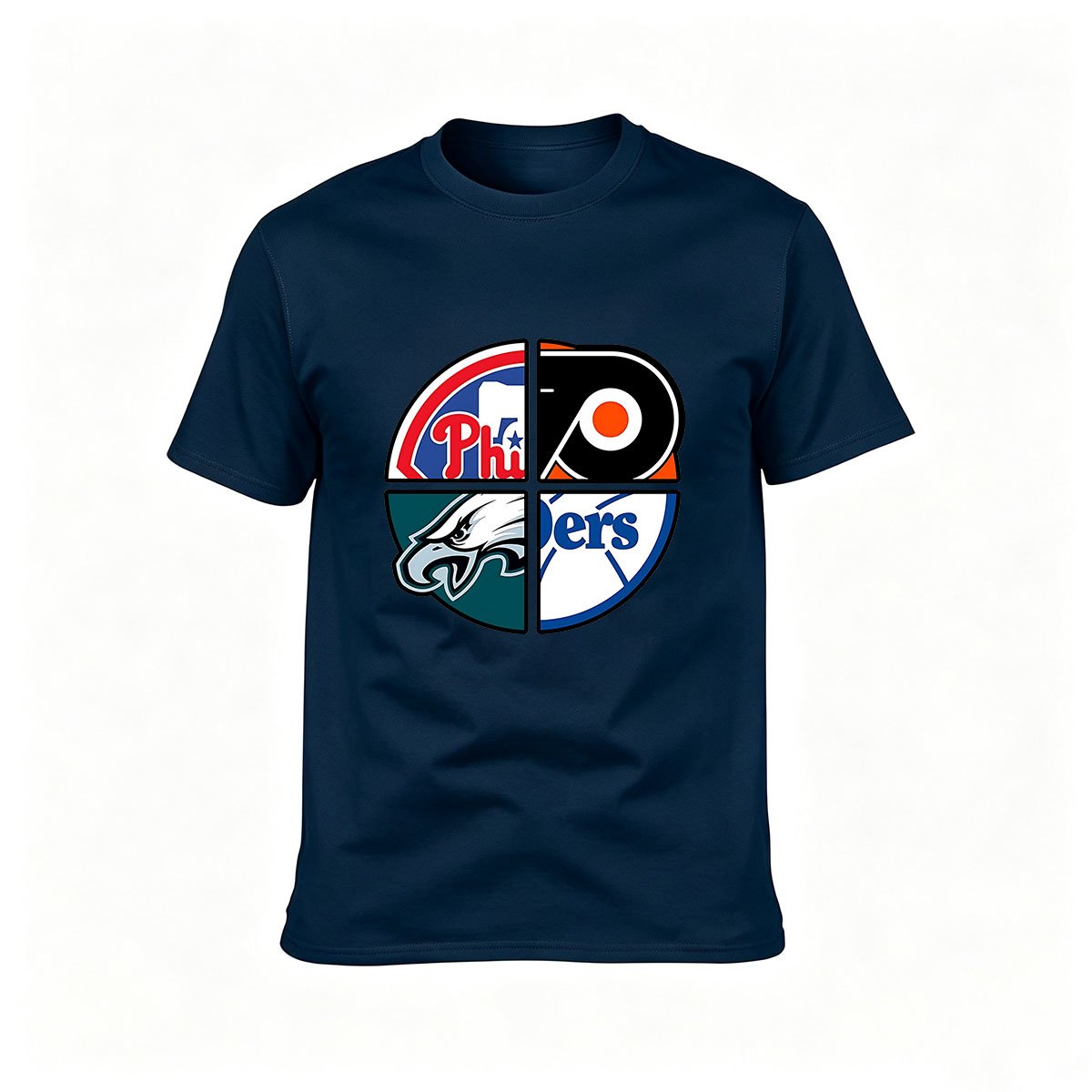 Philadelphia Sports Teams Logo Mashup Men's T-Shirt Gift for Fans - Image 6