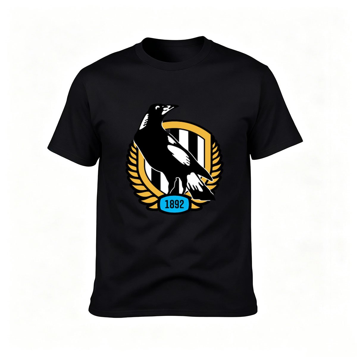 Men's Black Magpie T-Shirt 1892 Football Club Design Gift