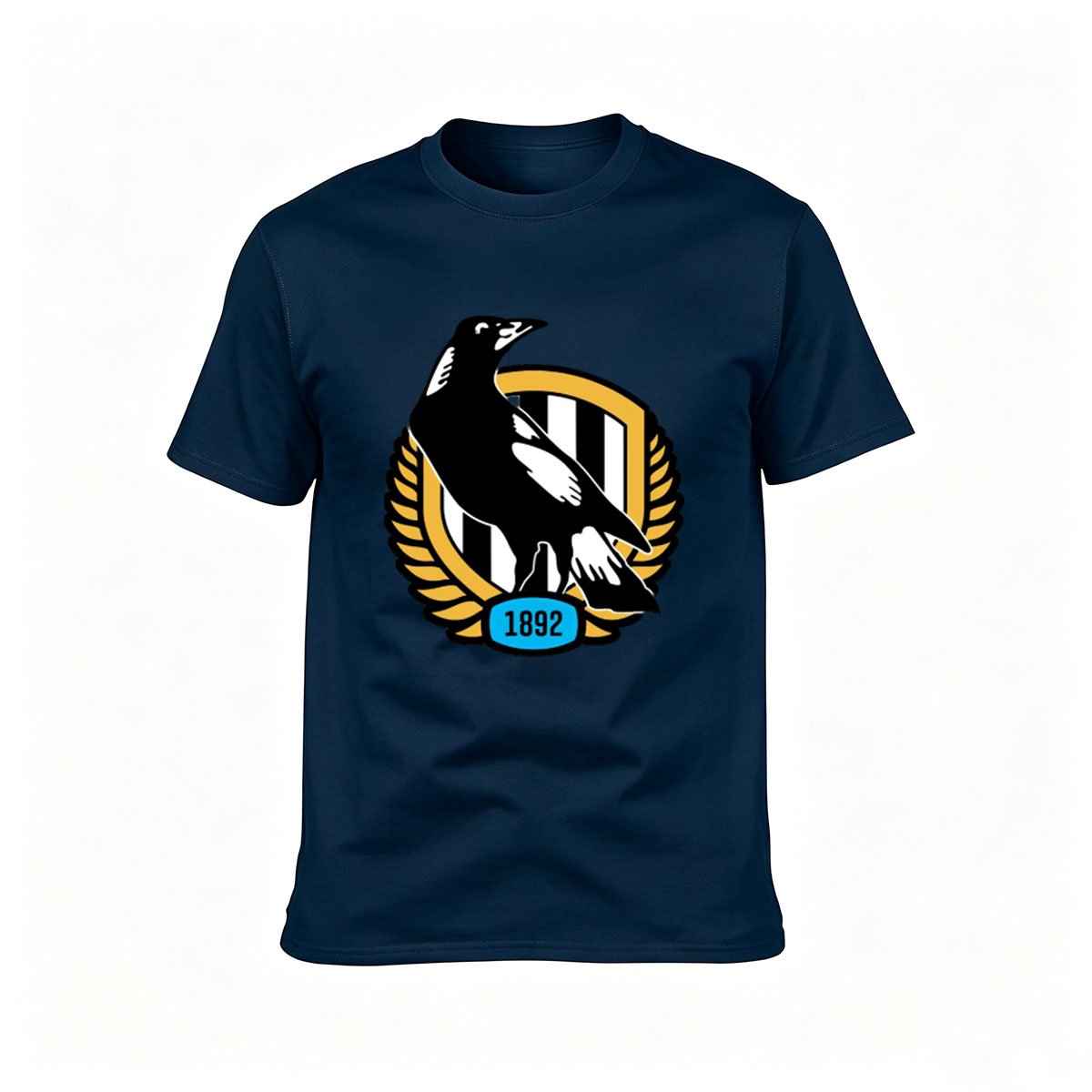 Men's Black Magpie T-Shirt 1892 Football Club Design Gift - Image 6
