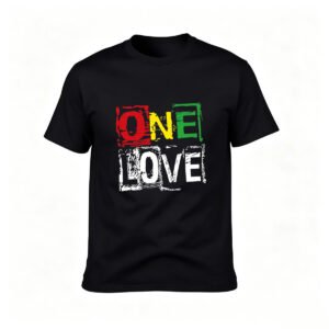 One Love Rasta Print Men's T-Shirt Gift for Music Fans