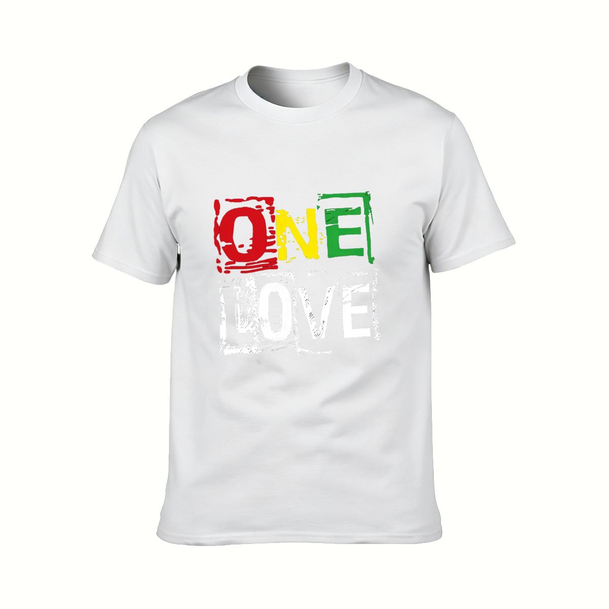 One Love Rasta Print Men's T-Shirt Gift for Music Fans - Image 2