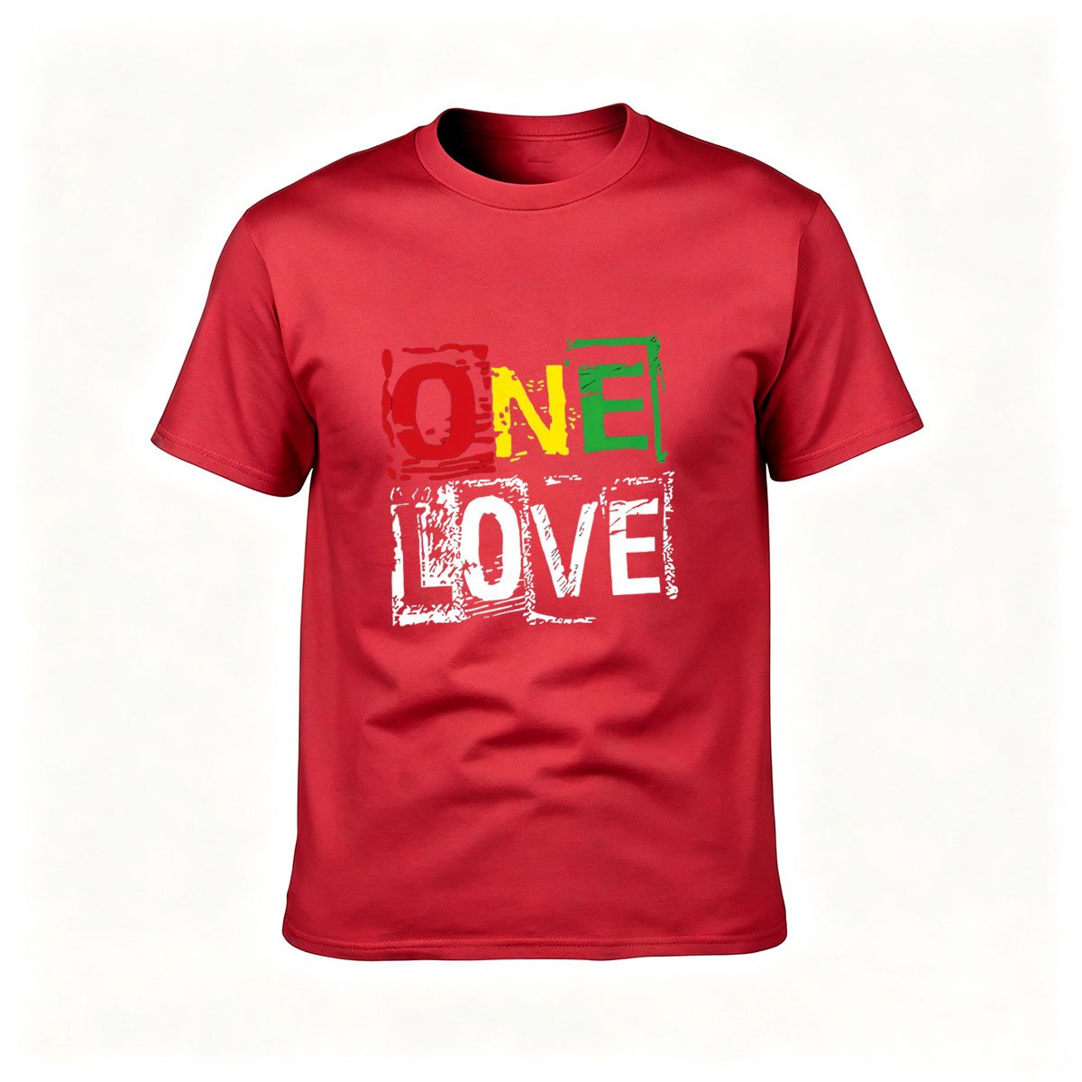 One Love Rasta Print Men's T-Shirt Gift for Music Fans - Image 5