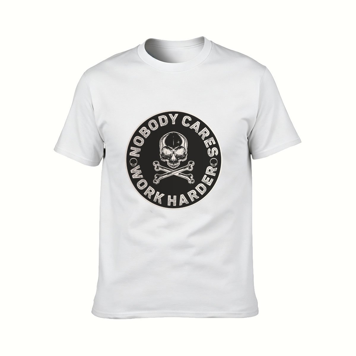 Nobody Cares Work Harder Skull T-Shirt Men's Motivational Tee Gift - Image 2
