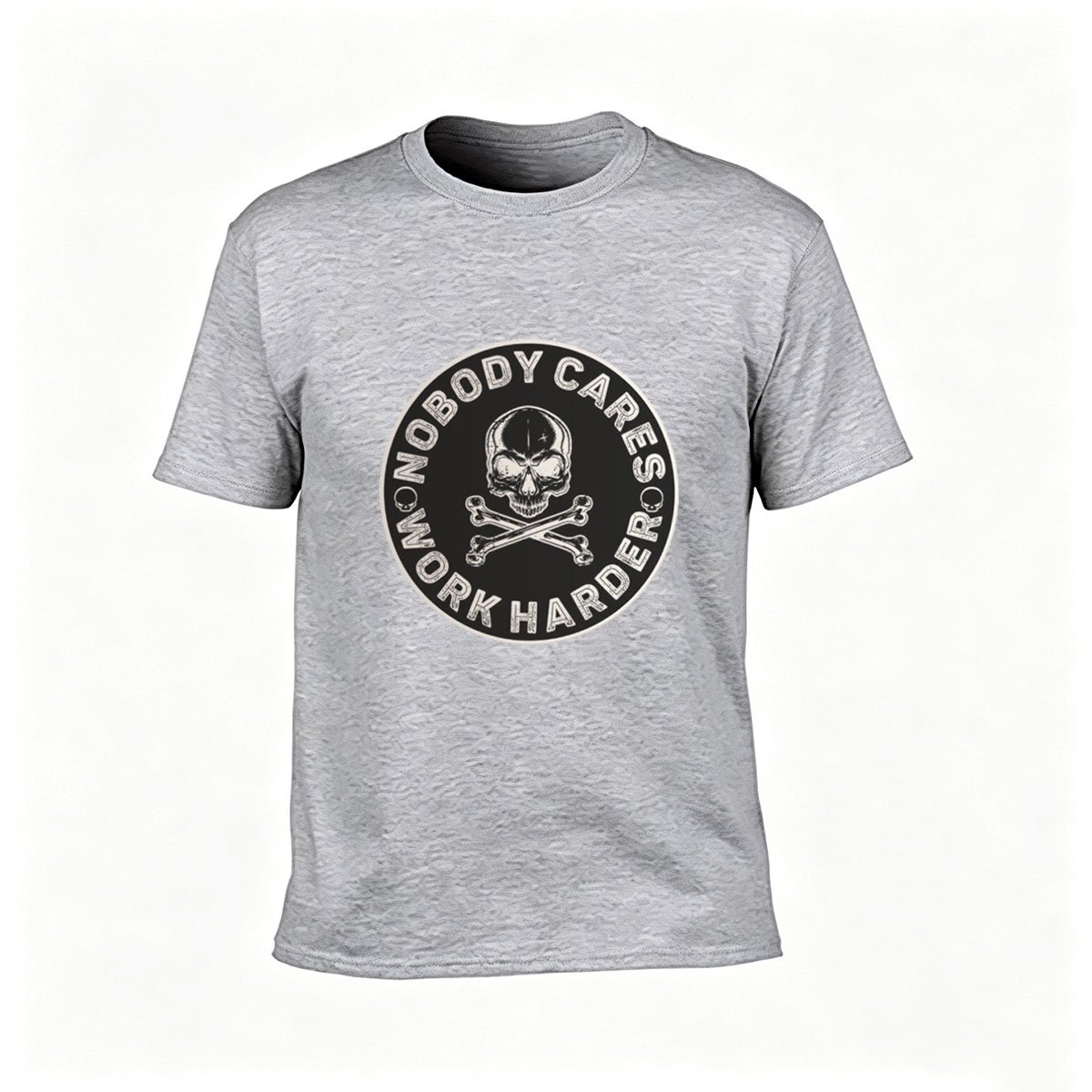 Nobody Cares Work Harder Skull T-Shirt Men's Motivational Tee Gift - Image 3