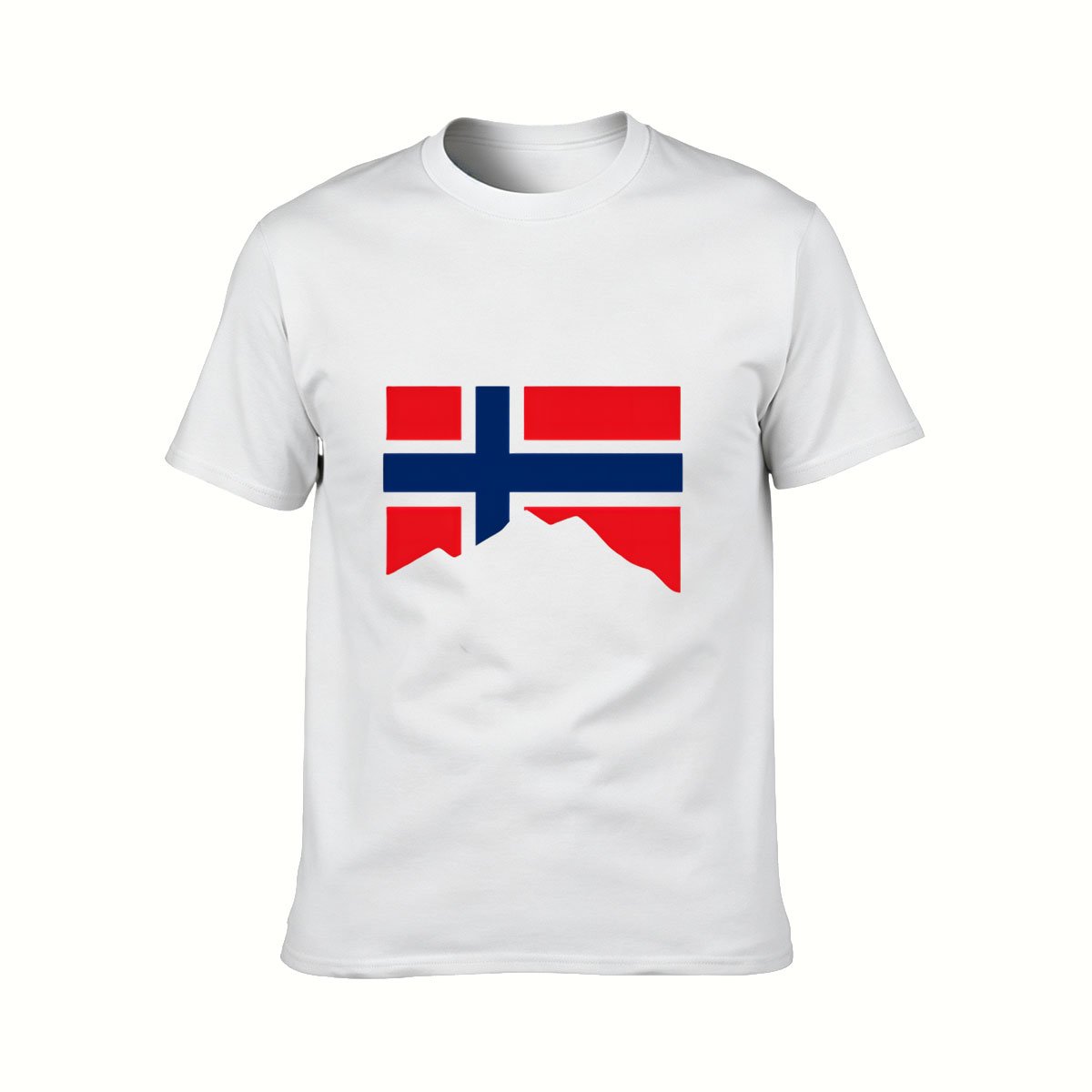 Norway Flag Mountain Design Men's T-Shirt Gift for Travelers - Image 2