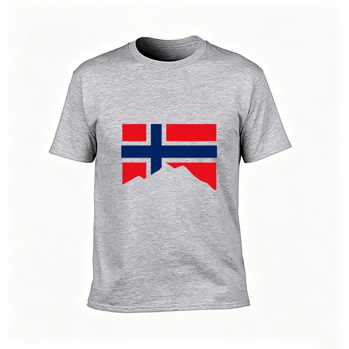 Norway Flag Mountain Design Men's T-Shirt Gift for Travelers - Image 3