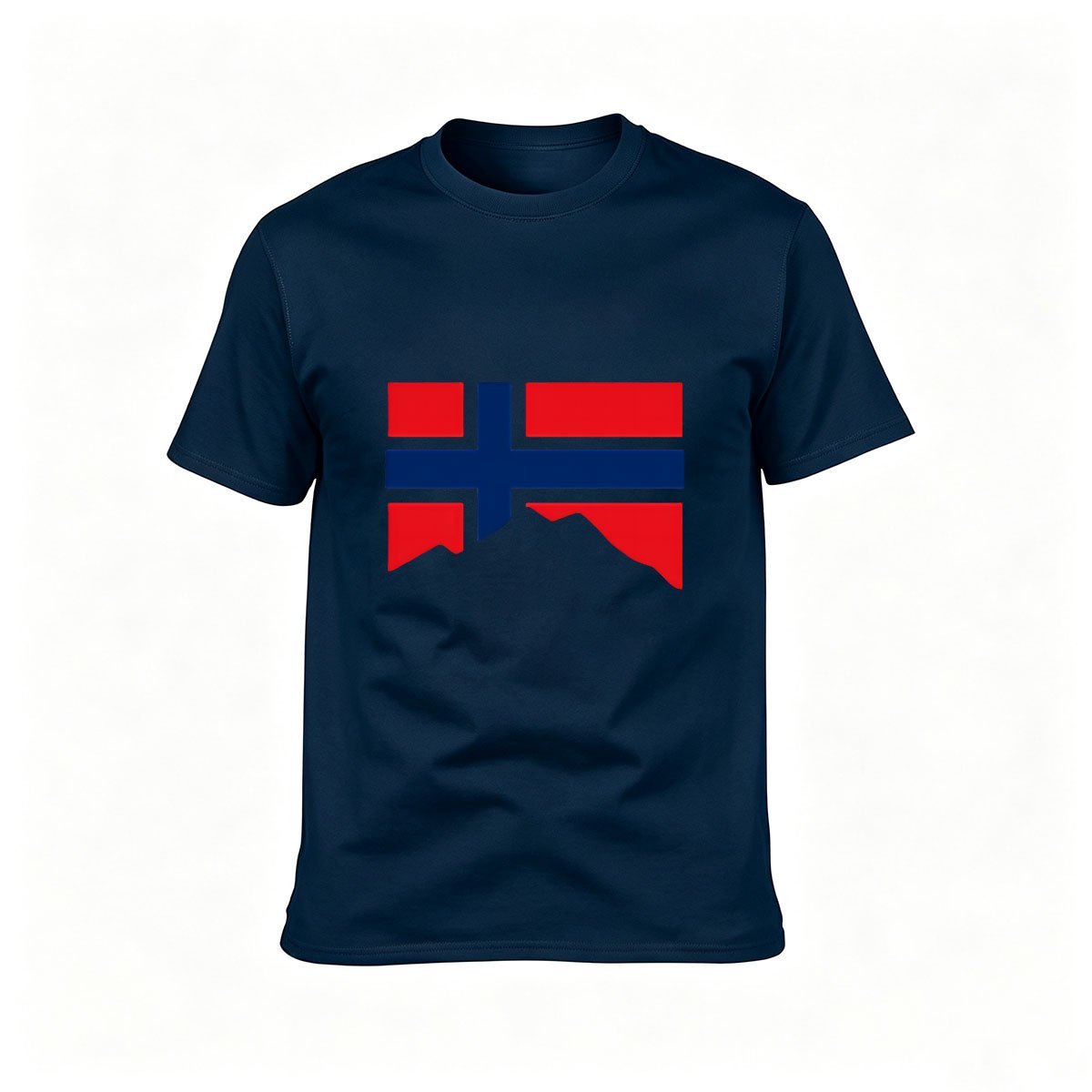 Norway Flag Mountain Design Men's T-Shirt Gift for Travelers - Image 6