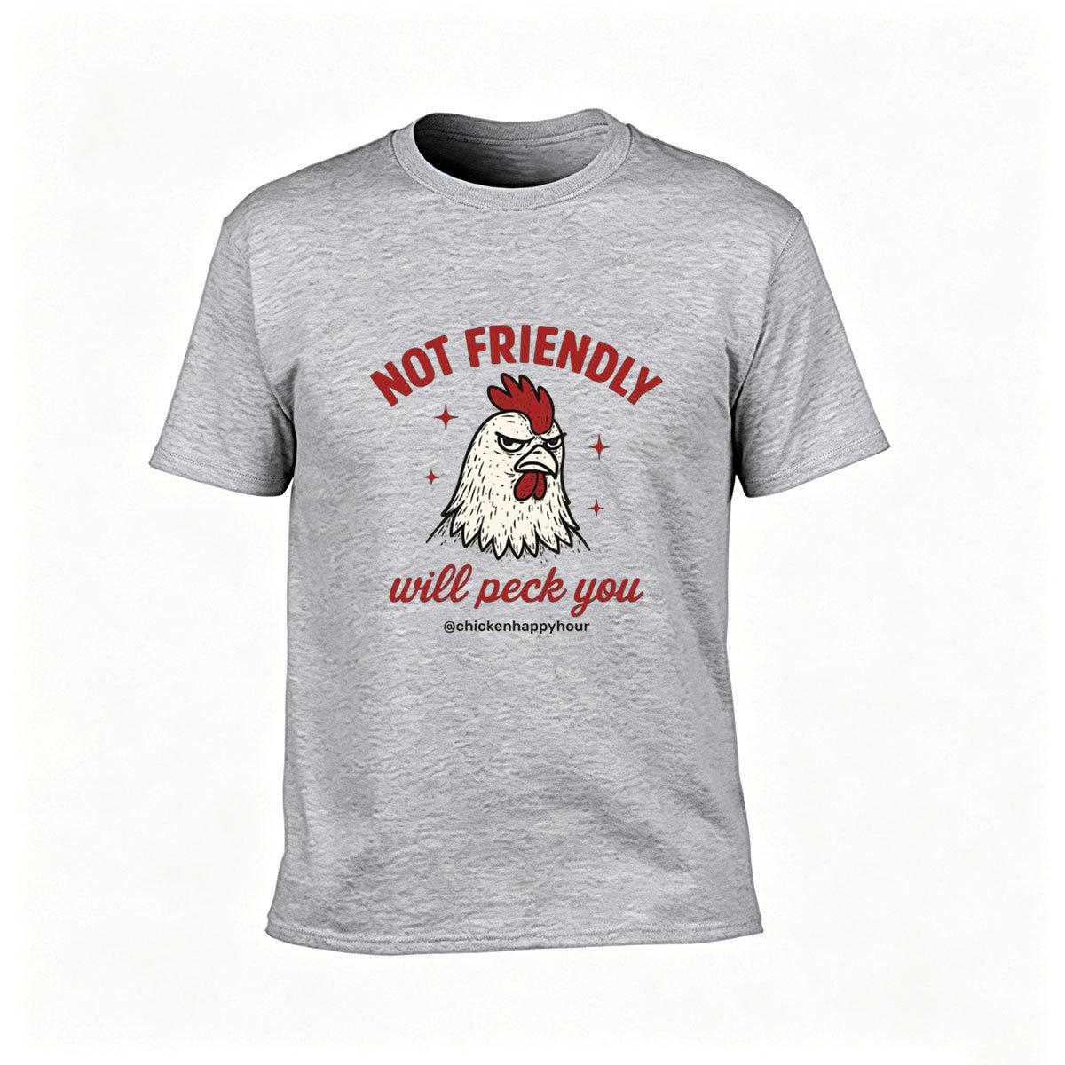 Not Friendly Rooster Will Peck You Men's T-Shirt Funny Gift - Image 3