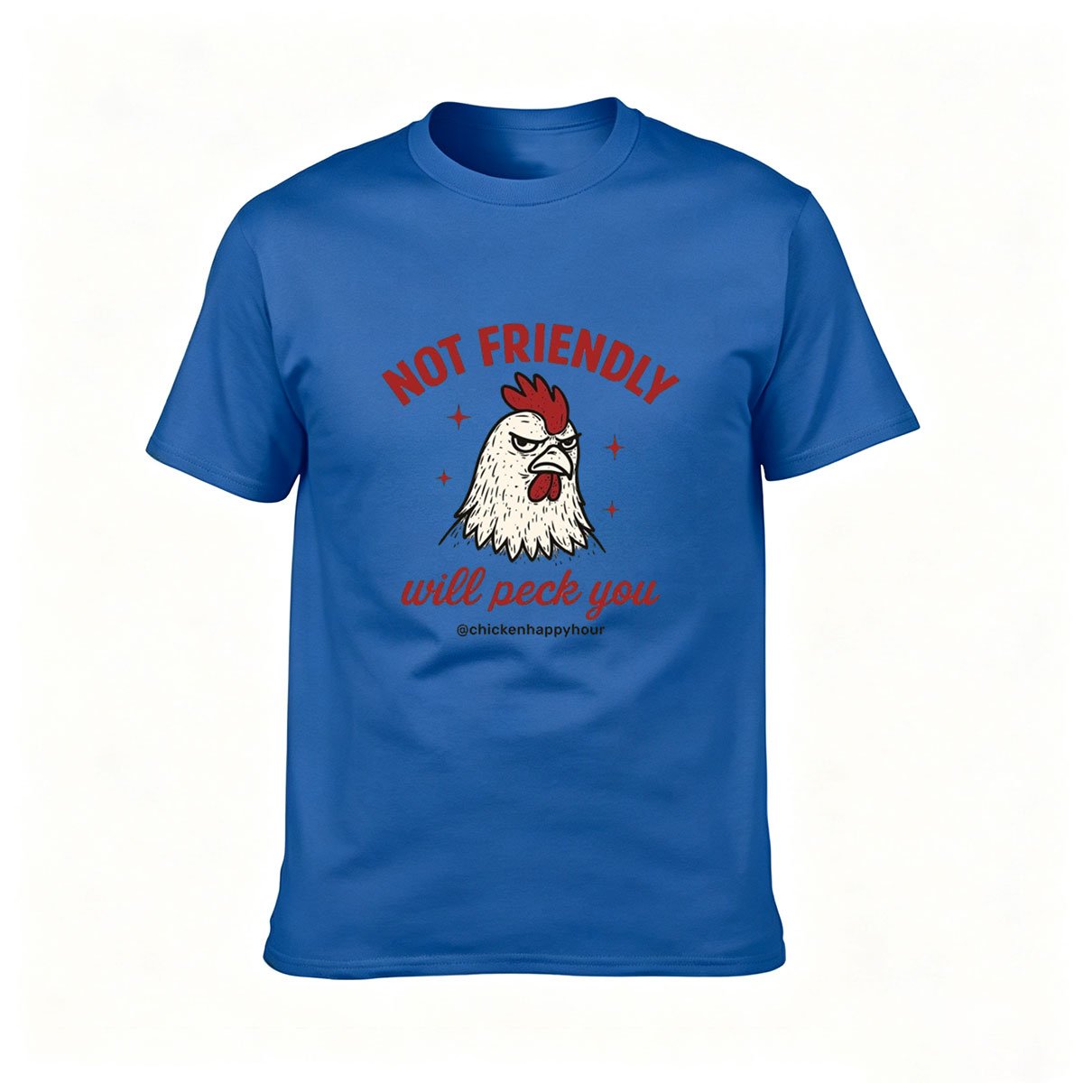 Not Friendly Rooster Will Peck You Men's T-Shirt Funny Gift - Image 4