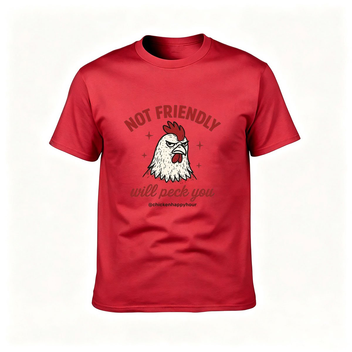 Not Friendly Rooster Will Peck You Men's T-Shirt Funny Gift - Image 5