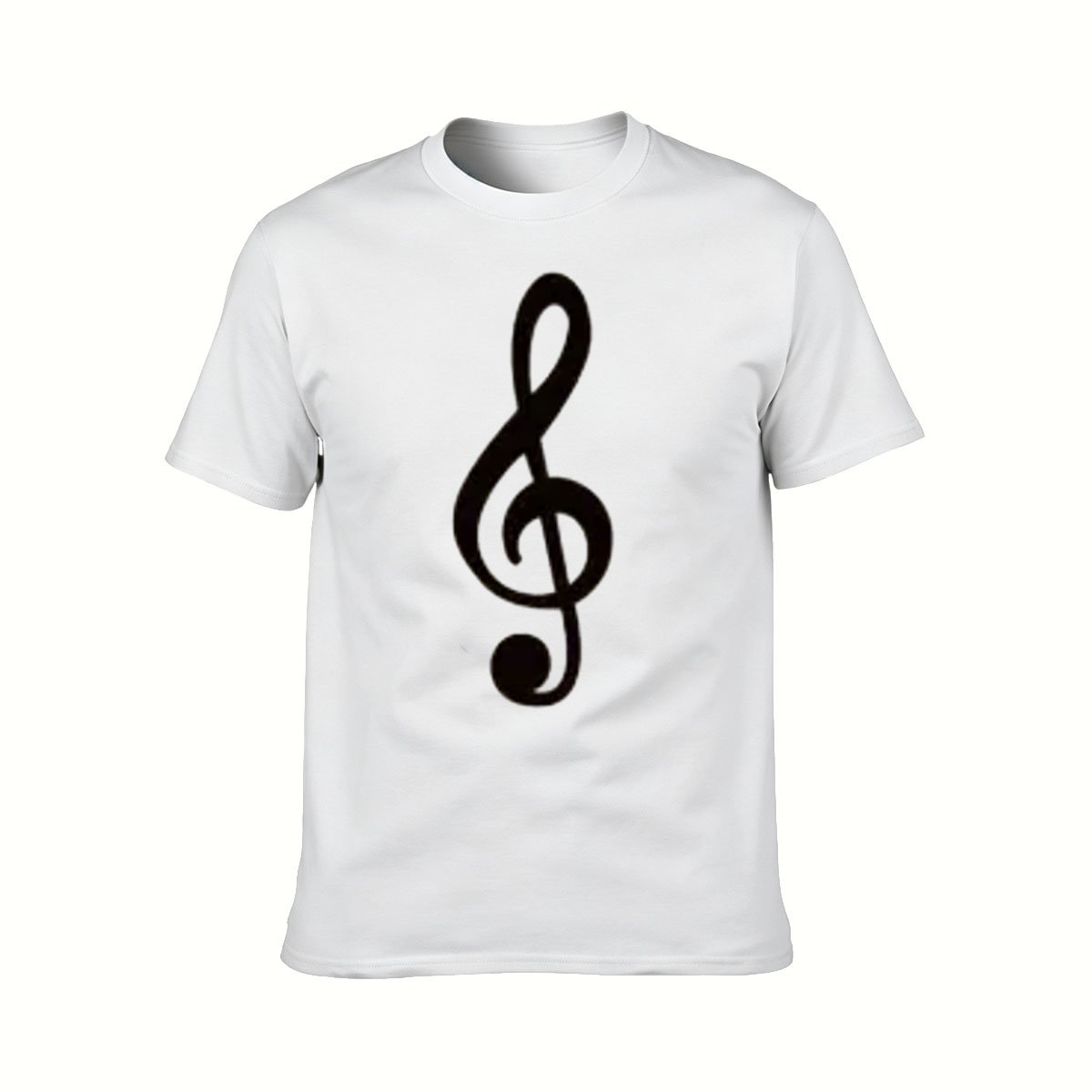 Men's Black T-Shirt with Treble Clef Music Note Design - Image 2