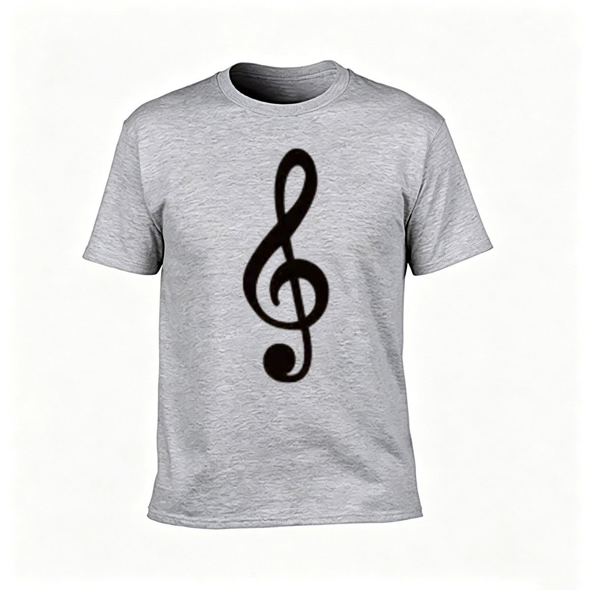 Men's Black T-Shirt with Treble Clef Music Note Design - Image 3