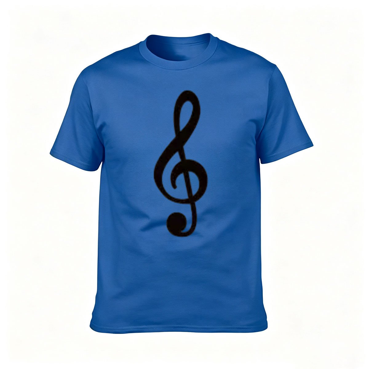 Men's Black T-Shirt with Treble Clef Music Note Design - Image 4