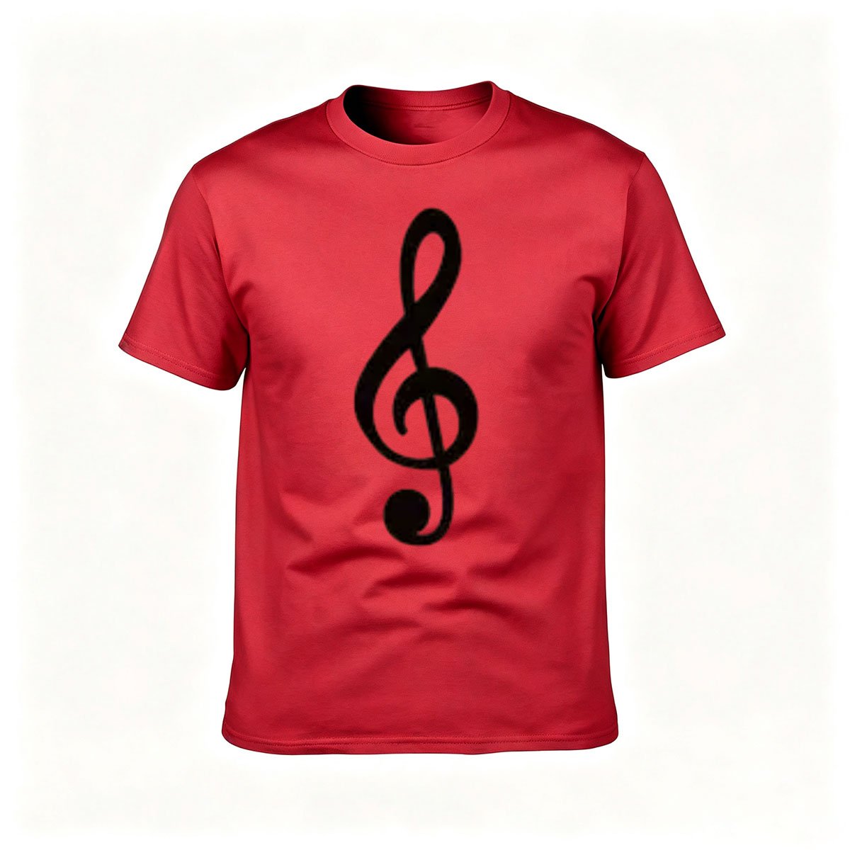 Men's Black T-Shirt with Treble Clef Music Note Design - Image 5