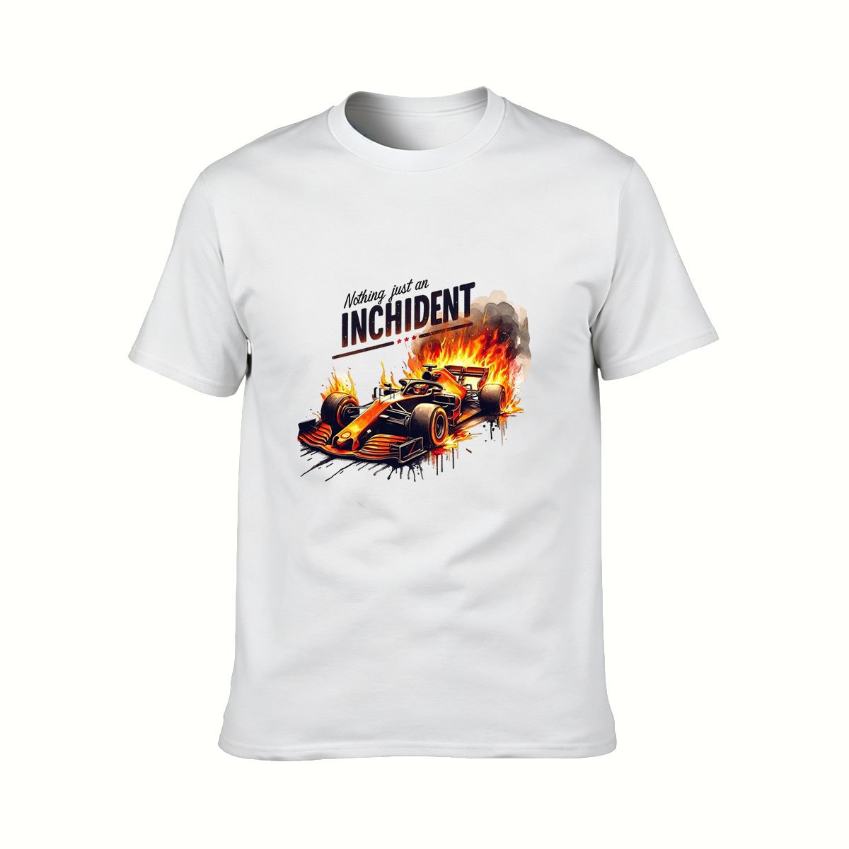 Racing Car Fire Explosion Men's T-Shirt Gift for Motorsport Fans - Image 2