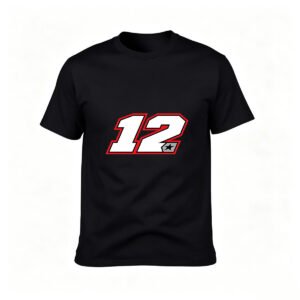 Men's Black T-Shirt Number 12 Racing Logo Gift for Fans
