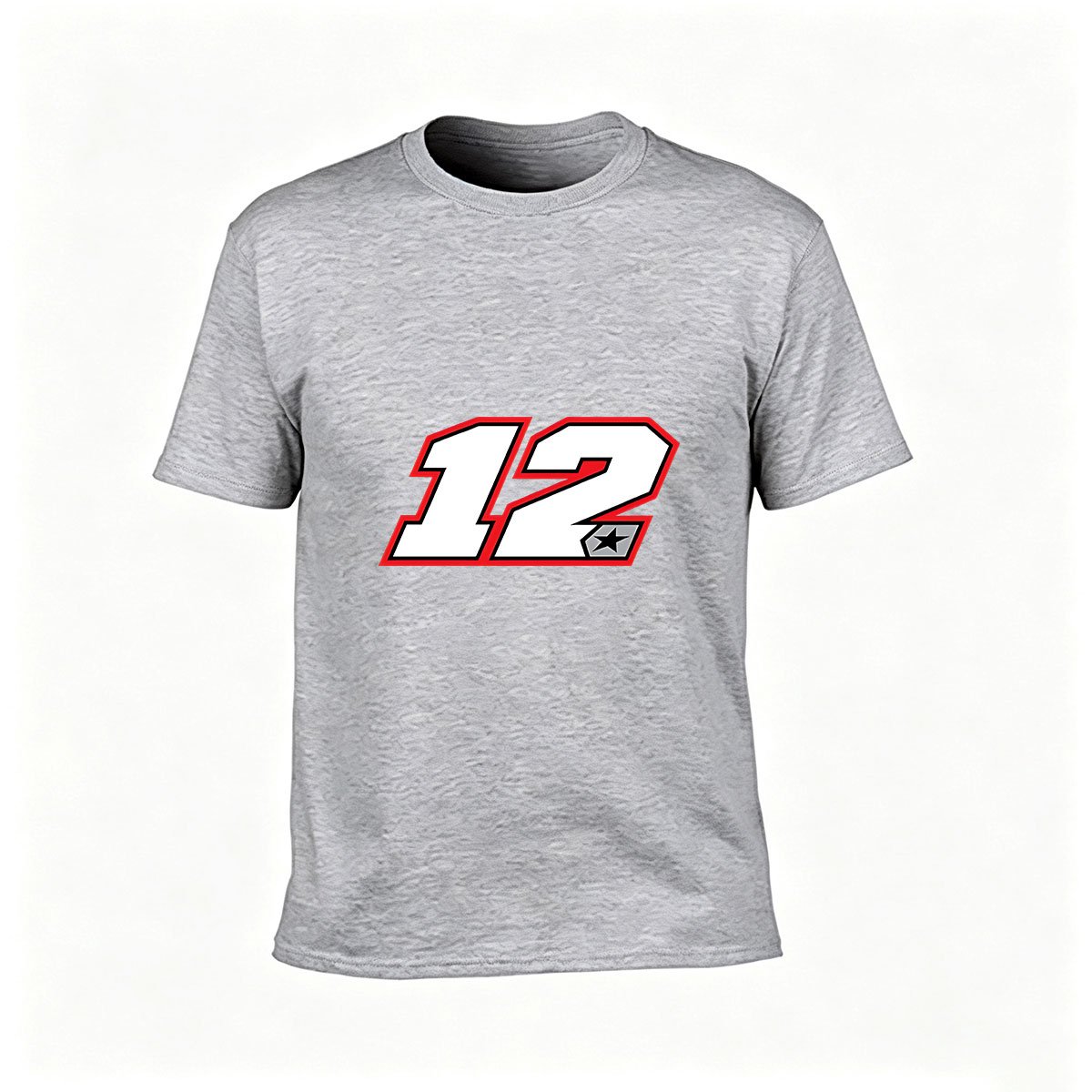 Men's Black T-Shirt Number 12 Racing Logo Gift for Fans - Image 3