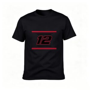 Black T-Shirt Men's 12 Number Design Sport Style Gift for Fans