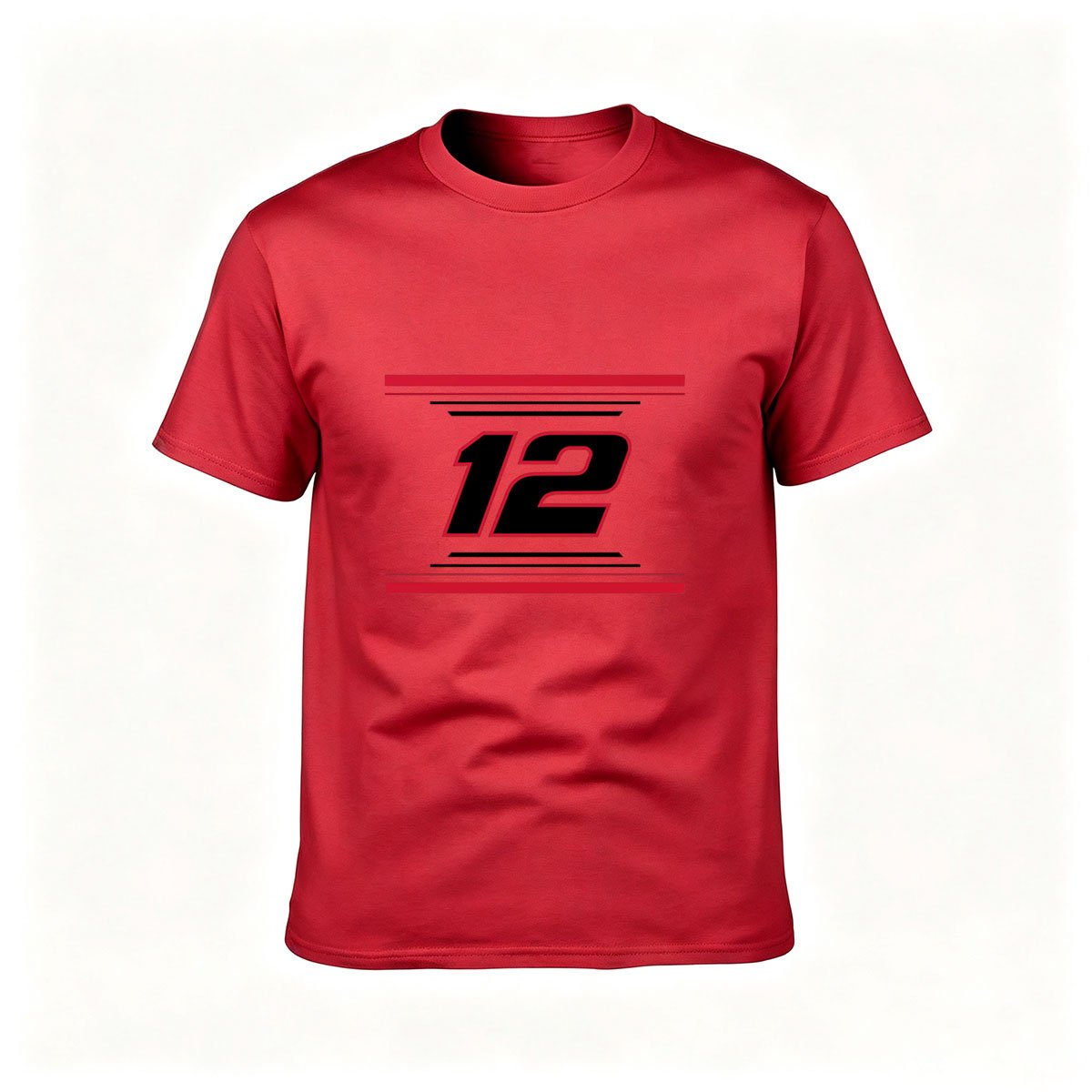 Black T-Shirt Men's 12 Number Design Sport Style Gift for Fans - Image 5