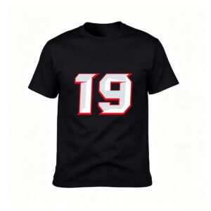 Men's Black T-Shirt Number 19 Sport Jersey Style Gift for Fans