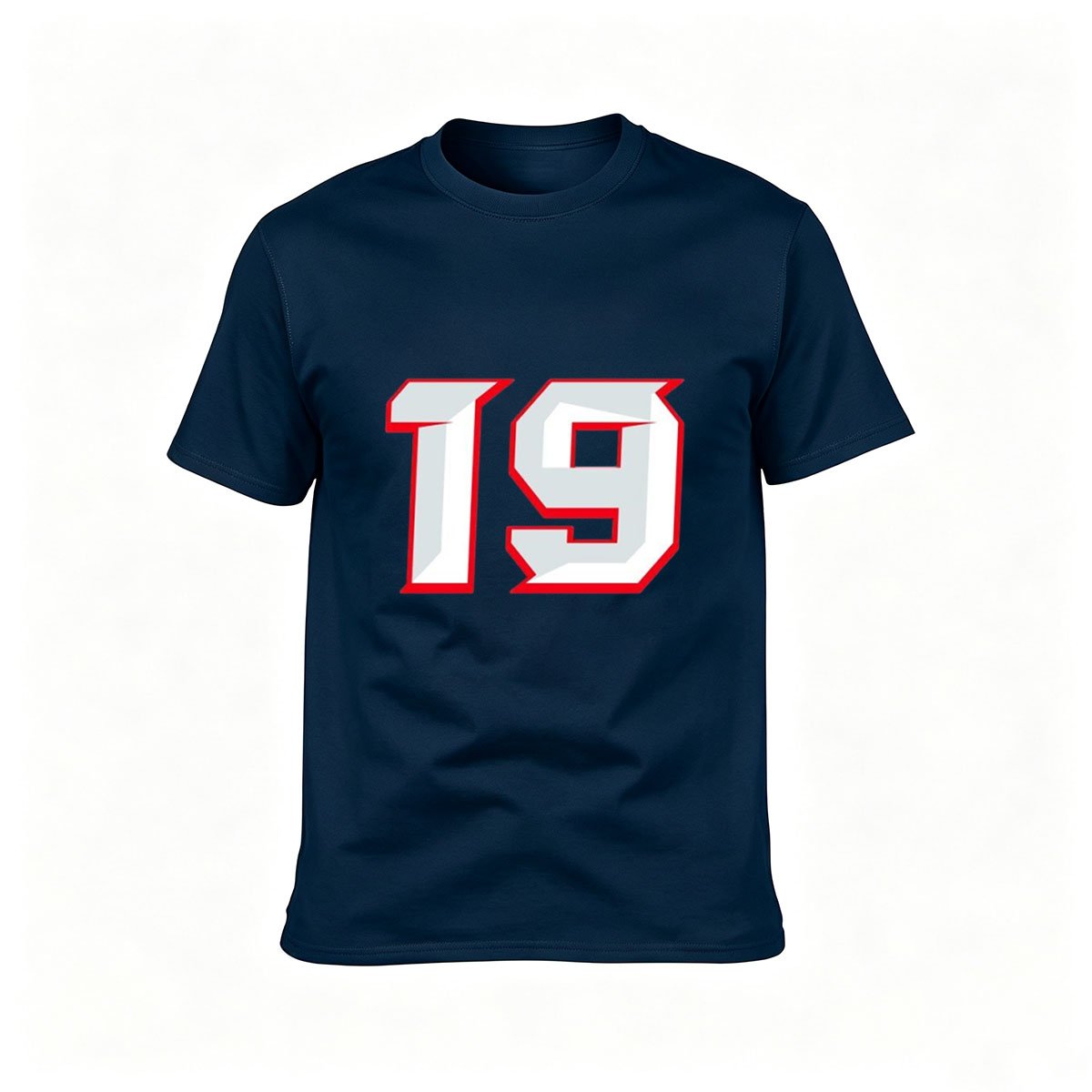 Men's Black T-Shirt Number 19 Sport Jersey Style Gift for Fans - Image 6