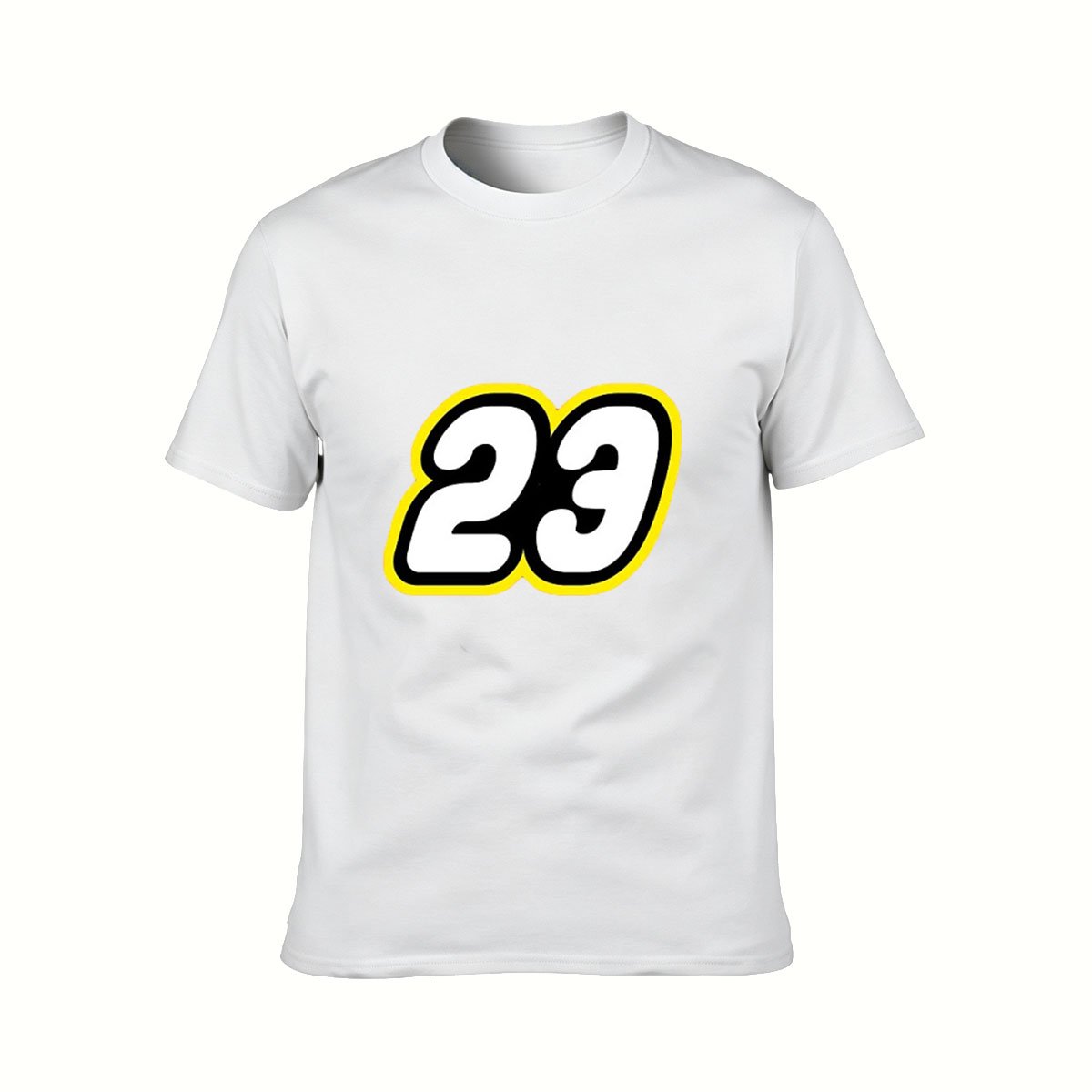 Men's Black T-Shirt Number 23 Yellow Outline Sports Gift - Image 2