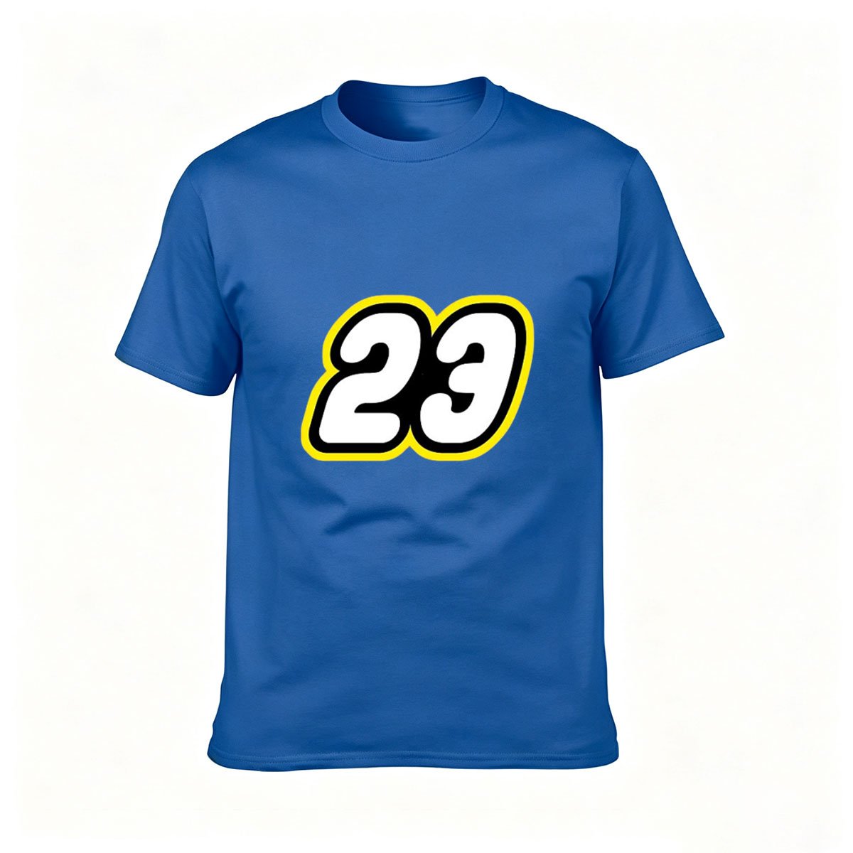 Men's Black T-Shirt Number 23 Yellow Outline Sports Gift - Image 4