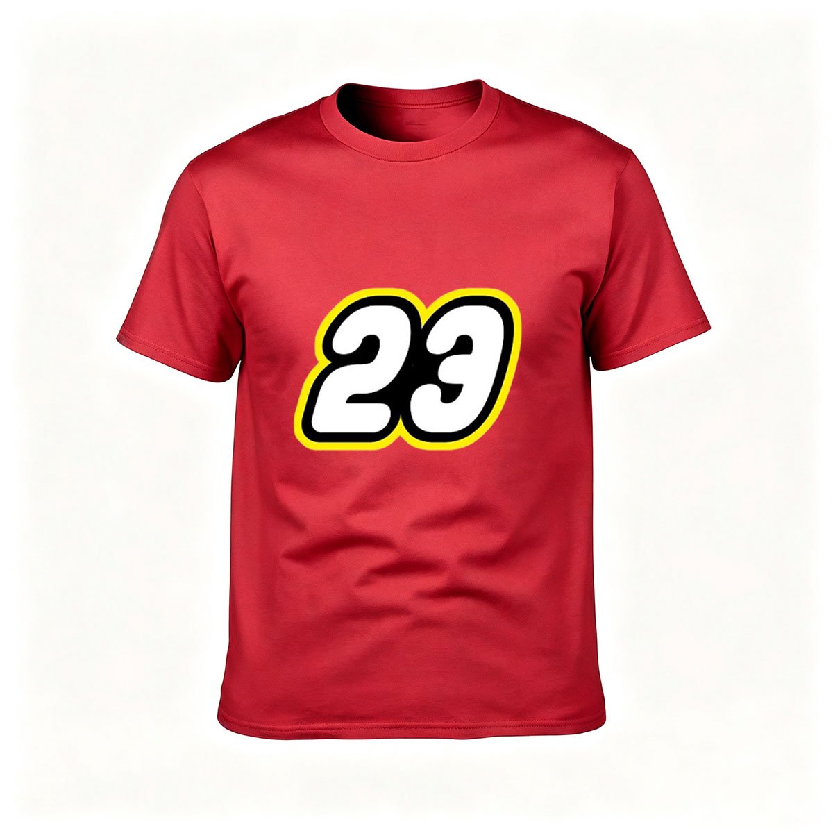 Men's Black T-Shirt Number 23 Yellow Outline Sports Gift - Image 5