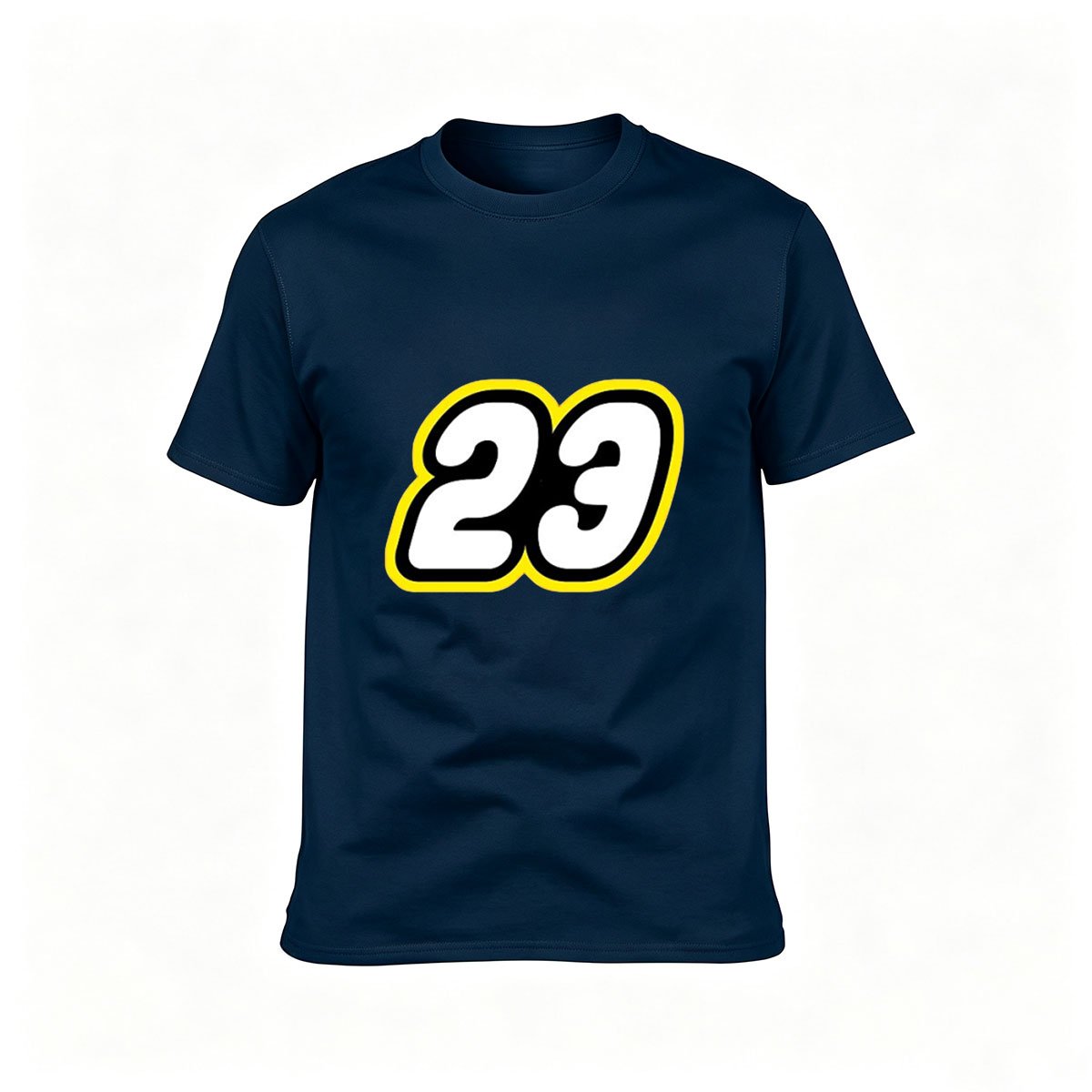 Men's Black T-Shirt Number 23 Yellow Outline Sports Gift - Image 6
