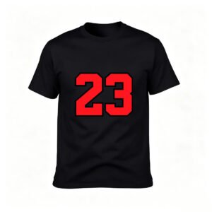 Men's Black T-Shirt Number 23 Red Print Sport Gift Tees
