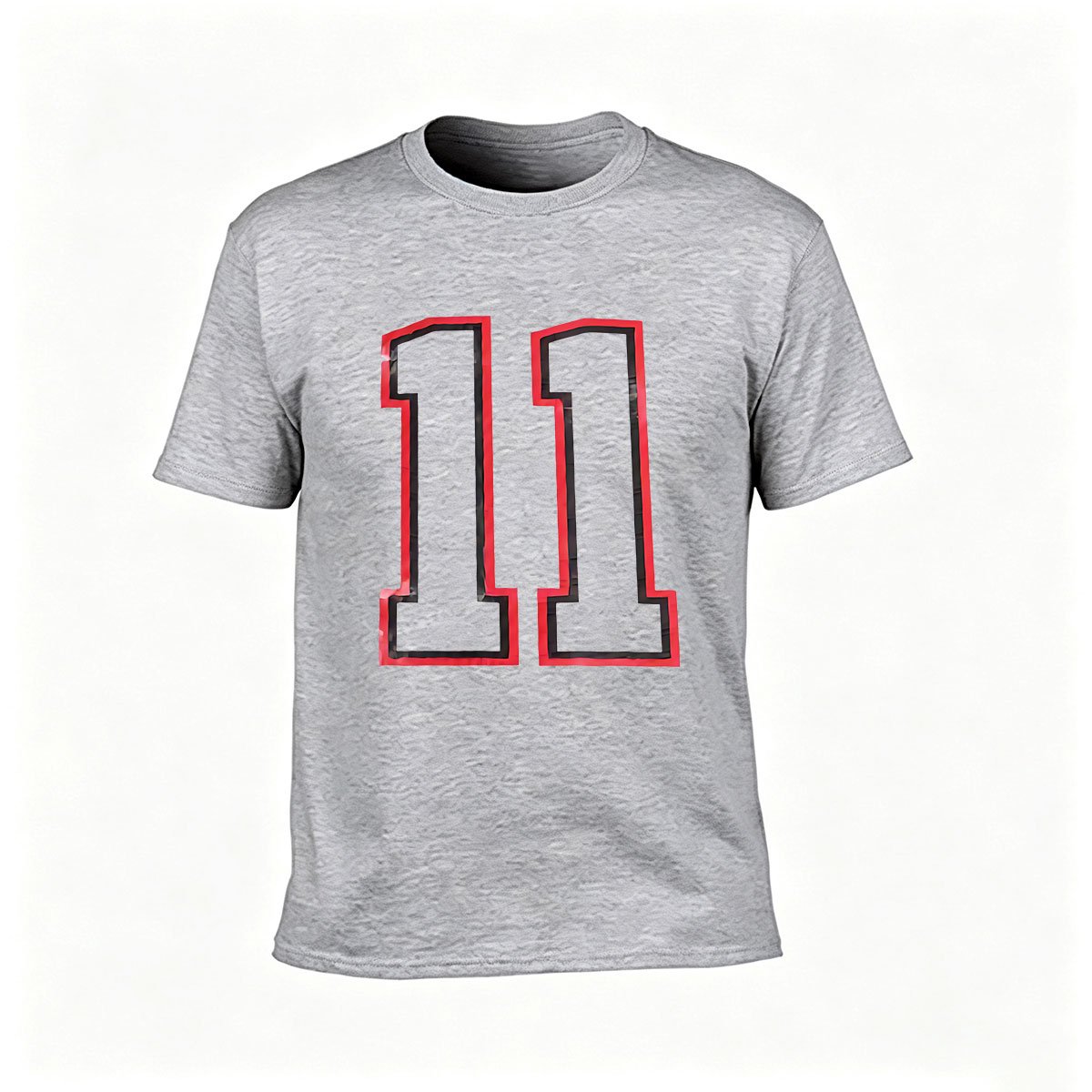 Black T-Shirt with Red Number 11 Print for Men Women Casual Wear Gift - Image 3