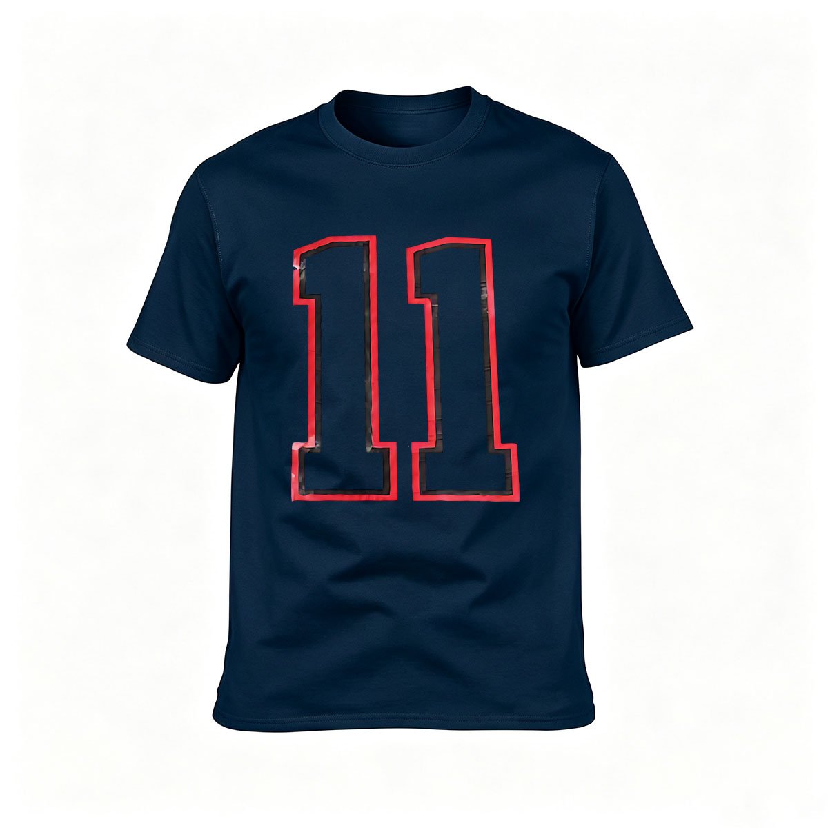 Black T-Shirt with Red Number 11 Print for Men Women Casual Wear Gift - Image 6
