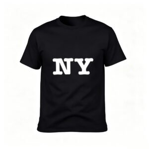NY Print Men's T-Shirt Classic Black Cotton Tee Gift for Travelers