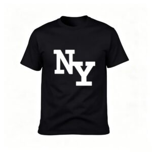 NY Logo Black T-Shirt Men's Casual Streetwear Gift Top