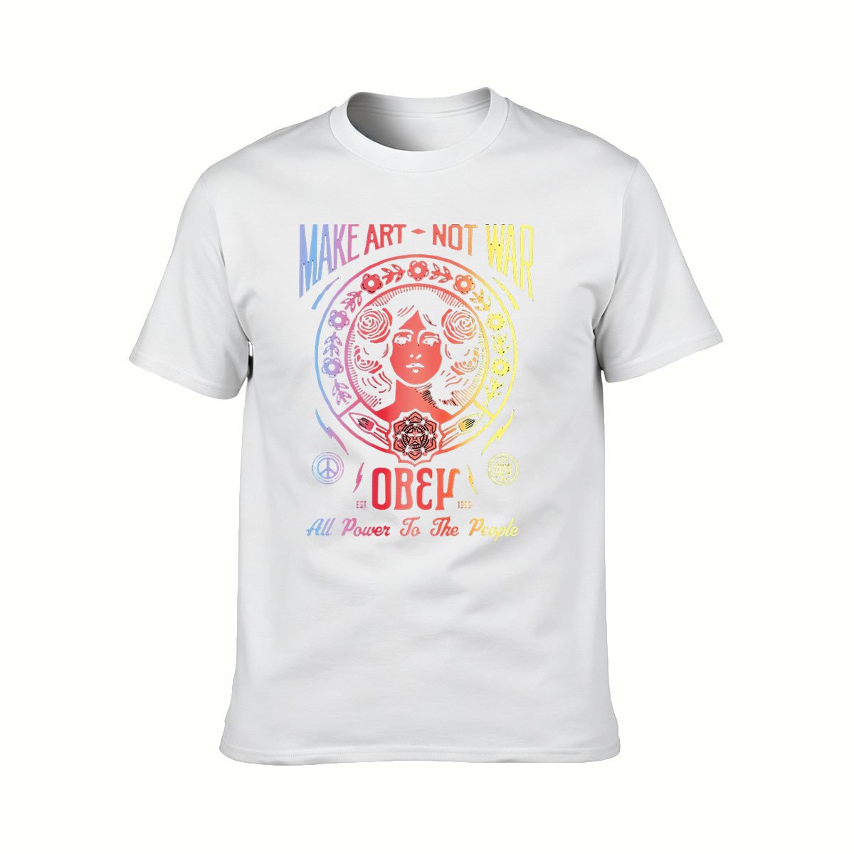 Make Art Not War T-Shirt Obey Women's Tee Gift Statement Wear - Image 2
