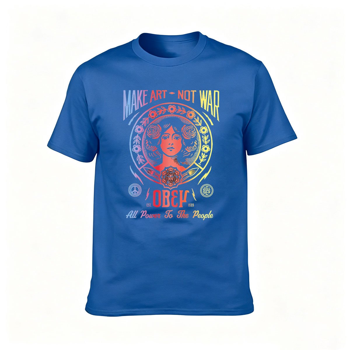 Make Art Not War T-Shirt Obey Women's Tee Gift Statement Wear - Image 4
