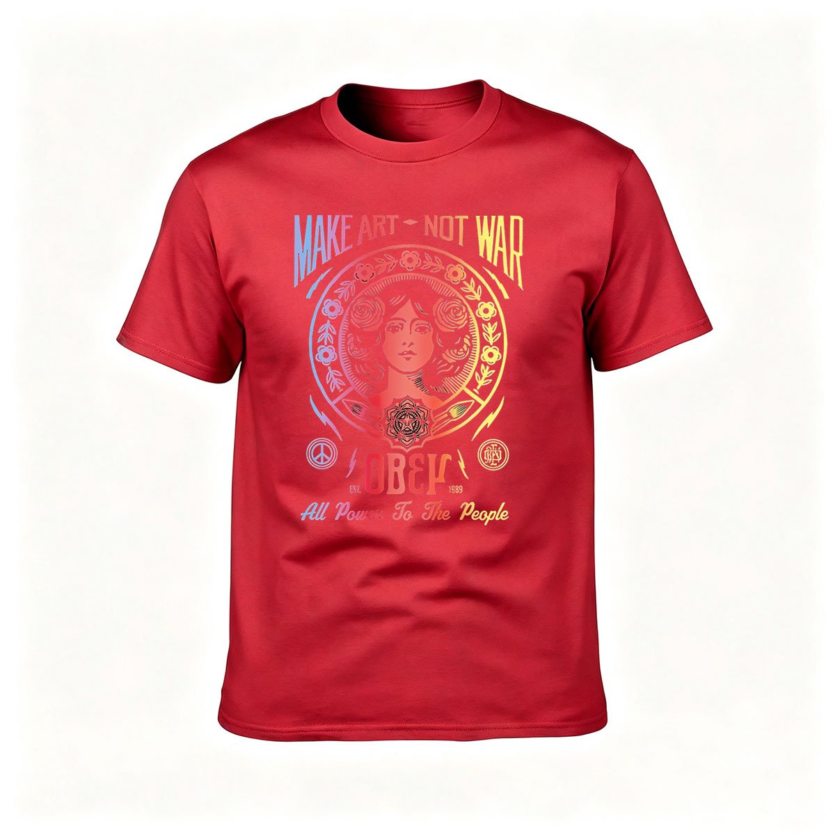 Make Art Not War T-Shirt Obey Women's Tee Gift Statement Wear - Image 5