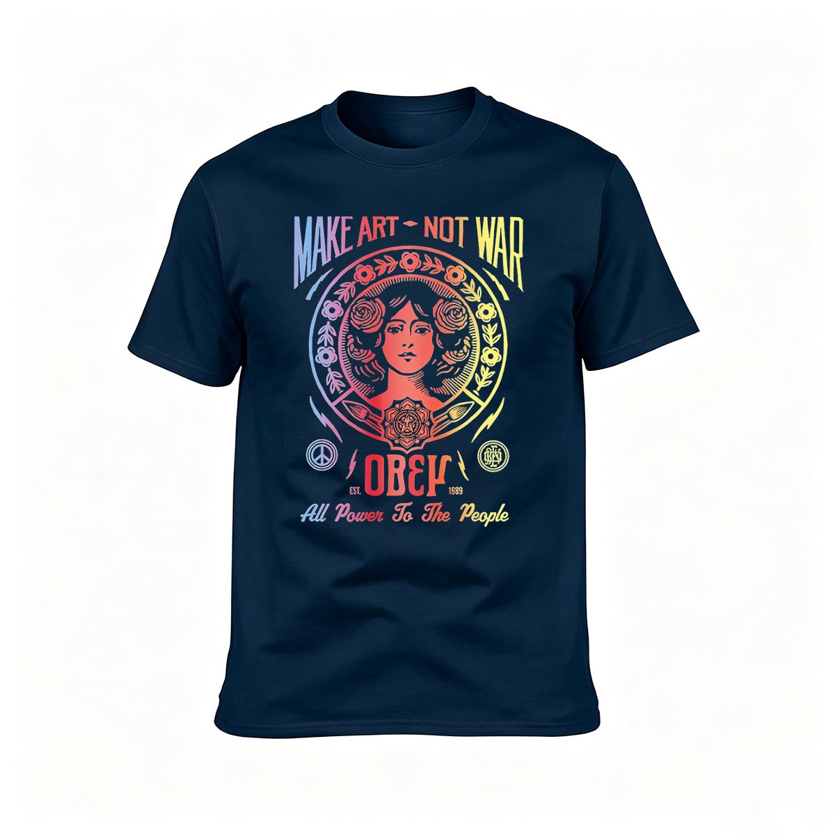 Make Art Not War T-Shirt Obey Women's Tee Gift Statement Wear - Image 6