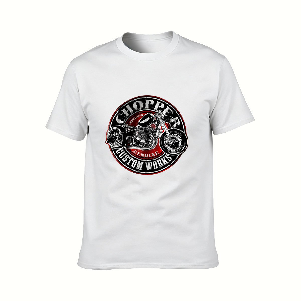 Chopper Custom Works Motorcycle T-Shirt Men's Gift Wear - Image 2