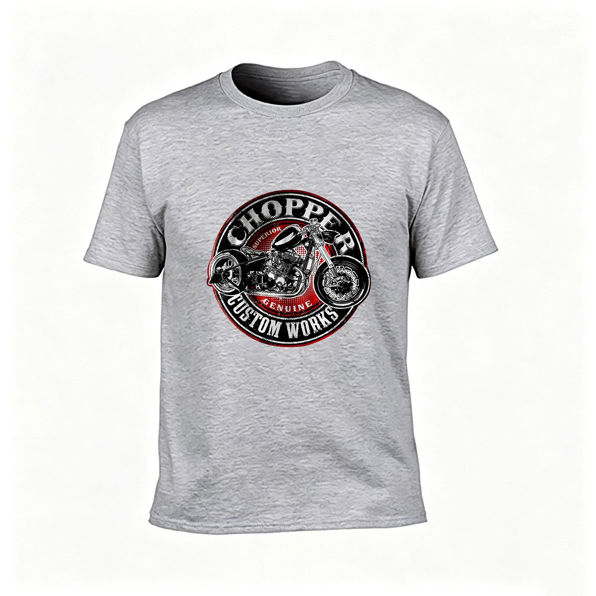 Chopper Custom Works Motorcycle T-Shirt Men's Gift Wear - Image 3