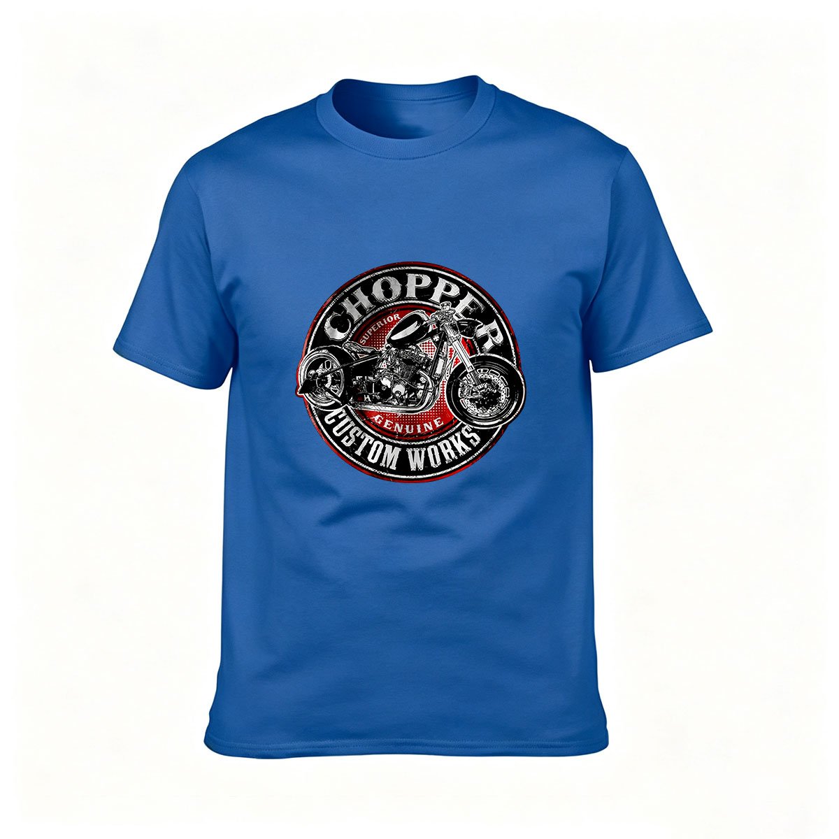 Chopper Custom Works Motorcycle T-Shirt Men's Gift Wear - Image 4