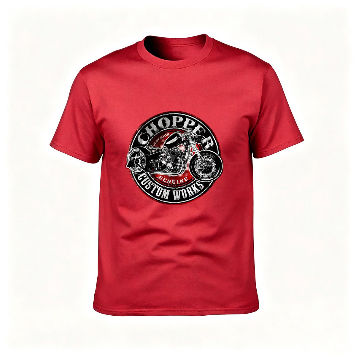 Chopper Custom Works Motorcycle T-Shirt Men's Gift Wear - Image 5