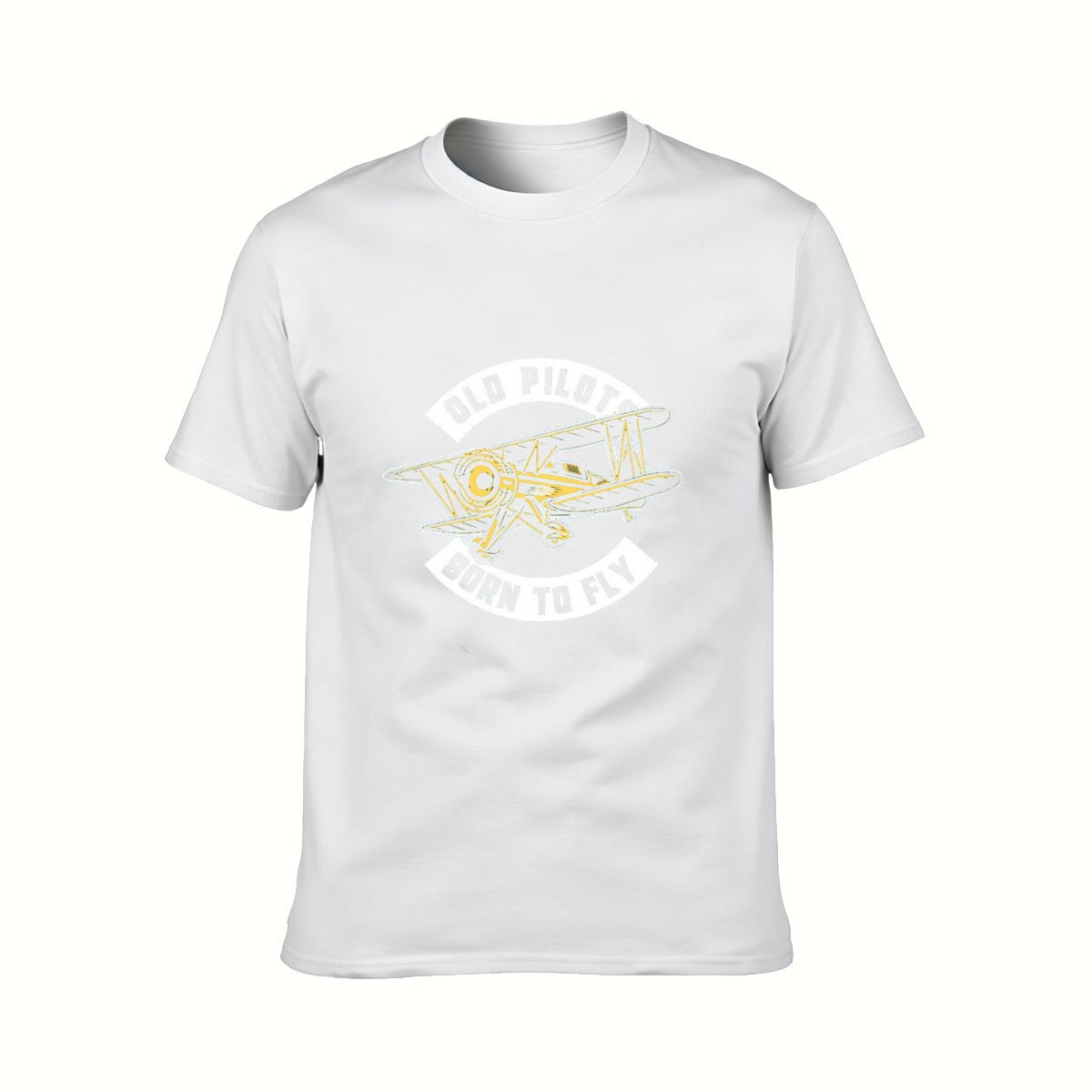 Old Pilot Born to Fly Vintage Plane Men's T-Shirt - Image 2